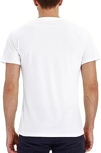 Mens Fashion Shirts Long Sleeve Button Cotton T-Shirt with Pocket