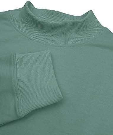 Women's Casual Long sleeves Sweatshirt Tops Basic Loose Fit Mock Turtleneck Lightweight Tunic Pullover With Pocket