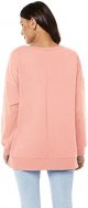 Womens Long Sleeve Pullover Sweatshirt Loose Fit Basic Solid Color Side Split Pullover Tops