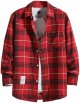 Men's Casual Printed Shirt Autumn/Winter Long Sleeved Single Breasted Lapel Plaid Striped Shirt Active Short