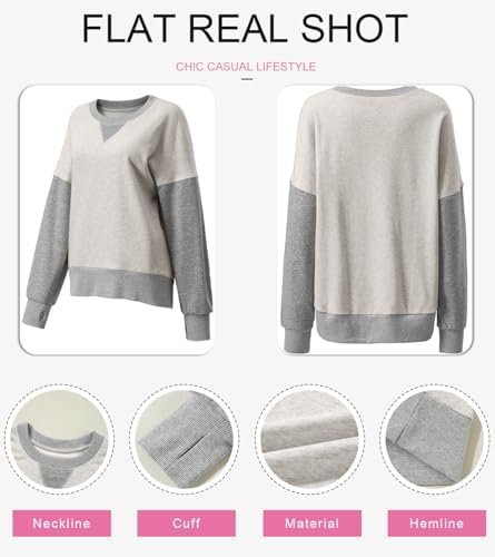 Womens Sweatshirt Casual Long Sleeve Pullover Sweatshirts Fall Fashion Clothes