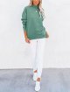 Women's Casual Long sleeves Sweatshirt Tops Basic Loose Fit Mock Turtleneck Lightweight Tunic Pullover With Pocket