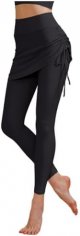 Women's Two Piece Flashing Yoga Pants Nude Feeling Hip Covering High Elastic Drawstring High Waisted and Hip