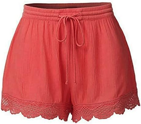 Women Summer Fashion Lace Plus Size Rope Tie Shorts Yoga Sport Pants Leggings Trousers Shorts Pajama Set for