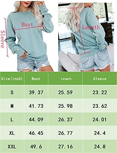 Womens Casual Long Sleeve Sweatshirt Crew Neck Cute Pullover Relaxed Fit Tops