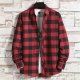 Men's Casual Printed Shirt Autumn/Winter Long Sleeved Single Breasted Lapel Plaid Striped Shirt Shirt Men Short