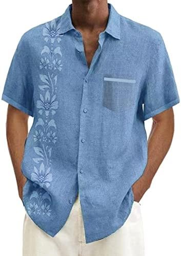 Men's Floral Shirts Button Down Tropical Holiday Beach Shirts Under Vest Shirts