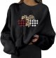 Womens Sweater Casual Short Round Neck Long Sleeve Printed Shirt Pullover Top Womens Long Winter Shirts