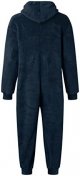 Men Artificial Wool Long Sleeve Pajamas Casual Solid Color Zipper Loose Hooded Jumpsuit Pajamas Men's Jumpsuit